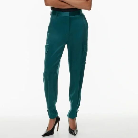 Aritzia Babaton Refined Satin Cargo Pants in Deep Pandora Size 0 - Picture 5 of 5